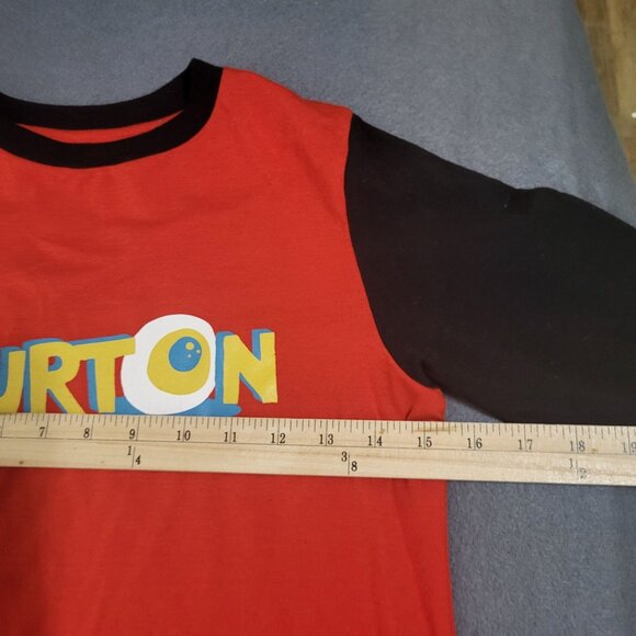 BURTON Boys SZ M Dryride Technical Long Sleeve T shirt Red Skiing Athleisure - Picture 6 of 10